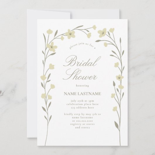 Invitation Fête des mariées en arc Fleur sauvage crème simple (Devant)