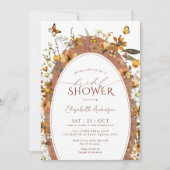 Invitation Fête des mariées en arc fleuri Boho rustique (Devant)