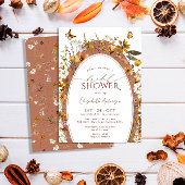 Invitation Fête des mariées en arc fleuri Boho rustique