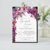 Invitation Fête des mariées en arc floral Fuchsia Lavender (Debout devant)