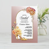 Invitation Fête des mariées en arc rose pâle de Stiletto flor (Debout devant)