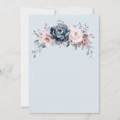 Invitation Fête des mariées en ardoise rose Rose bleu Dusty (Dos)