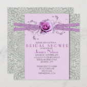 Invitation Fête des mariées en argent Rose Lavender (Devant / Derrière)