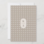 Invitation Fête des mariées en bambou de Bohême neutre tissé (Dos)