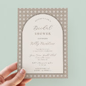 Invitation Fête des mariées en bambou de Bohême neutre tissé