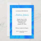 Invitation Fête des mariées en Bébé Bleu Satin (Dos)