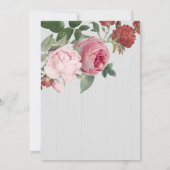 Invitation Fête des mariées en bois blanc rose rustique (Dos)