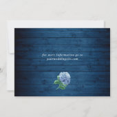 Invitation Fête des mariées en bois bleu Hydrangea (Dos)