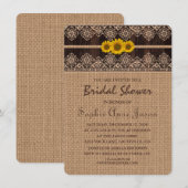 Invitation Fête des mariées en bois de dentelle rustique (Devant / Derrière)