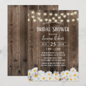 Invitation Fête des mariées en bois de grange fleurie rustiqu (Devant / Derrière)