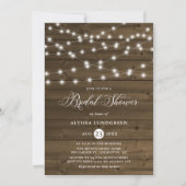 Invitation Fête des mariées en bois rustique (Devant)