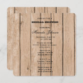 Invitation Fête des mariées en bois rustique (Devant / Derrière)