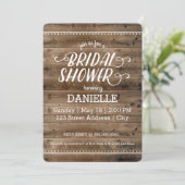 Invitation Fête des mariées en bois rustique (Debout devant)