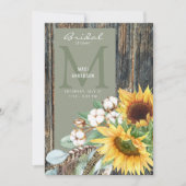 Invitation Fête des mariées en bois rustique à fleurs de tour (Devant)