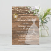 Invitation Fête des mariées en bois rustique - Blanc (Debout devant)