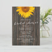 Invitation Fête des mariées en bois rustique du pays de tourn (Debout devant)