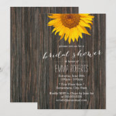 Invitation Fête des mariées en bois rustique du pays de tourn (Devant / Derrière)