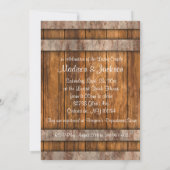 Invitation Fête des mariées en bois rustique et dentelle (Dos)