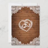 Invitation Fête des mariées en bois rustique et dentelle blan (Dos)