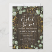 Invitation Fête des mariées en bois rustique Eucalyptus Wreat (Devant)