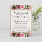 Invitation Fête des mariées en bois rustique Shabby Rose Vint (Debout devant)