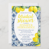 Invitation Fête des mariées en carreaux de citron (Devant)