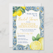 Invitation Fête des mariées en carreaux de citron (Devant)