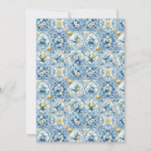 Invitation Fête des mariées en carreaux de citron (Dos)