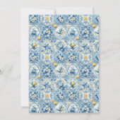 Invitation Fête des mariées en carreaux de citron (Dos)