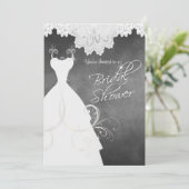 Invitation Fête des mariées en Chalkboard & White Lace (Debout devant)