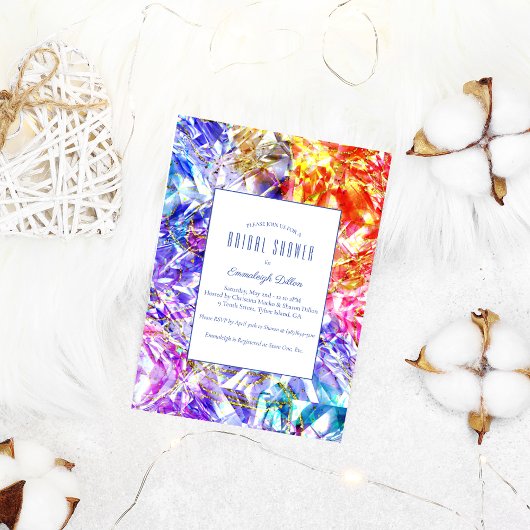 Invitation Fête des mariées en cristal de couleur de la parti