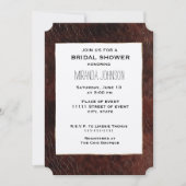 Invitation Fête des mariées en cuir Brown Faux Sud-Ouest (Devant)