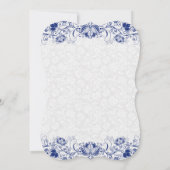 Invitation Fête des mariées en dentelle blanche et marine Inv (Dos)