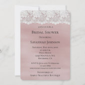 Invitation Fête des mariées en dentelle blanche rose rose Ros (Devant)