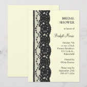 Invitation Fête des mariées en dentelle française (blanc cass (Devant / Derrière)