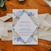 Invitation Fête des mariées en diamant bleu Dusty