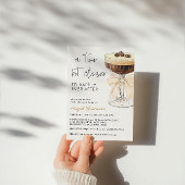 Invitation Fête des mariées en Espresso Martini Bow beige