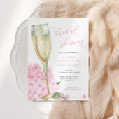 Invitation Fête des mariées en fleurs d'Hydrangea rose