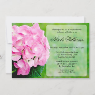 Invitation Fête des mariées en fleurs d'Hydrangea rose