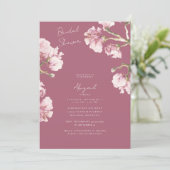 Invitation Fête des mariées en fleurs rose Rose Dusty (Debout devant)