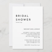 Invitation Fête des mariées en gras moderne blanc (Devant)