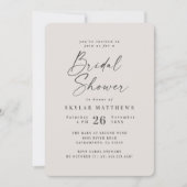 Invitation Fête des mariées en ivoire blanc simple (Devant)