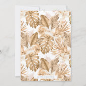 Invitation Fête des mariées en laiton à feuille d'or séchée P (Dos)