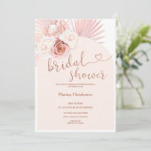 Invitation Fête des mariées en laiton de Boho Pampas (Debout devant)