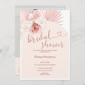 Invitation Fête des mariées en laiton de Boho Pampas (Devant / Derrière)