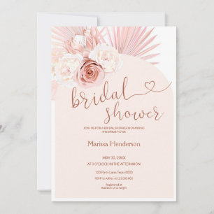 Invitation Fête des mariées en laiton de Boho Pampas