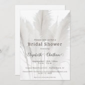 Invitation Fête des mariées en laiton de Boho Pampas (Devant / Derrière)