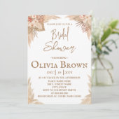 Invitation Fête des mariées en laiton de Boho Pampas (Debout devant)