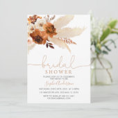 Invitation Fête des mariées en laiton de Pampas de Bohème Brû (Debout devant)