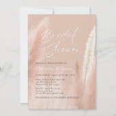 Invitation Fête des mariées en laiton rose moderne (Devant)